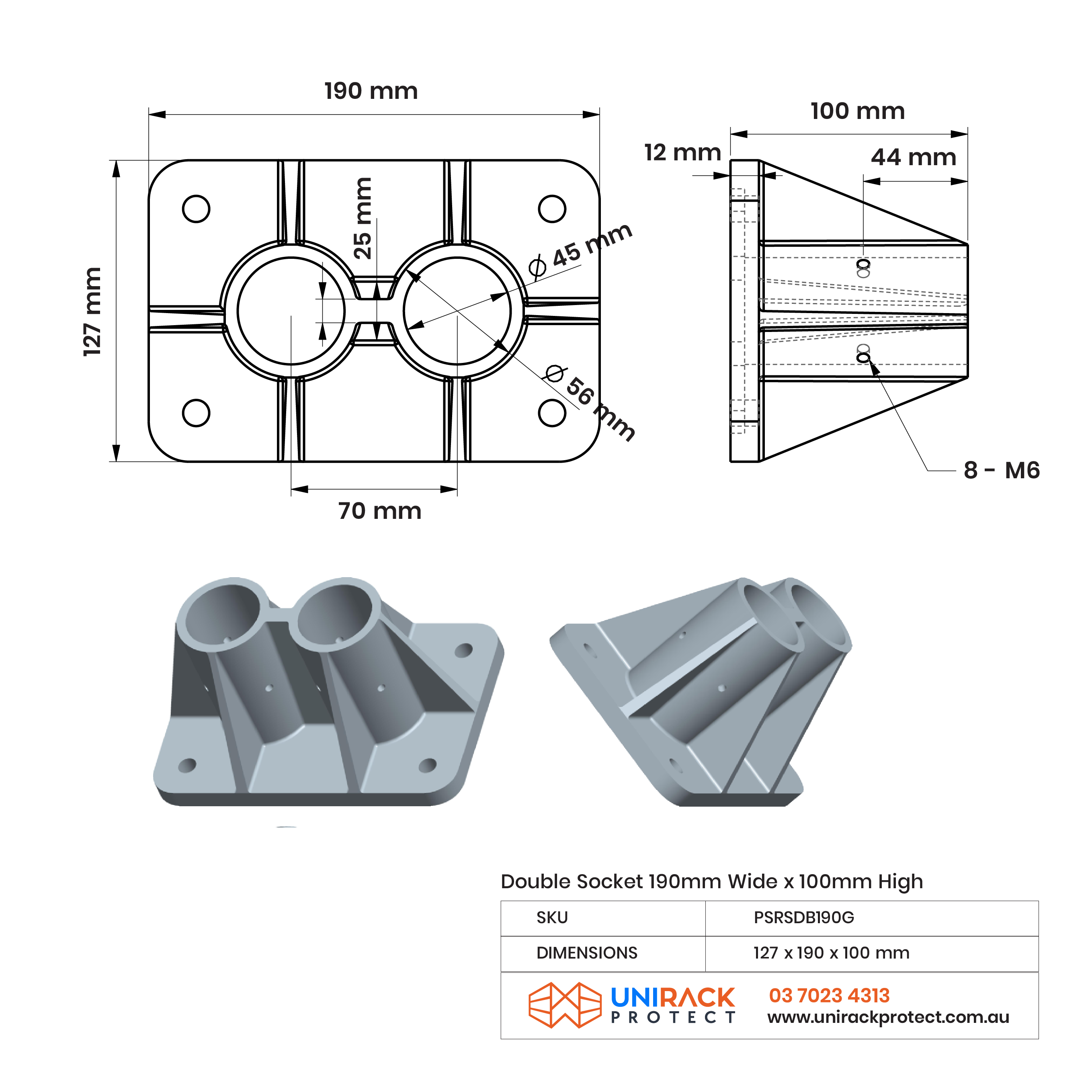 Mounting Plate - Double Socket