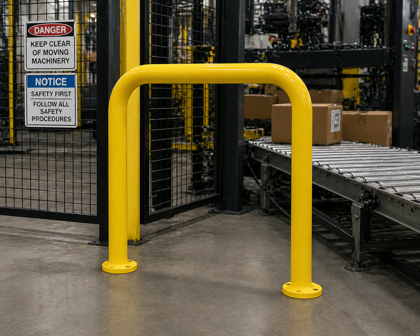 Machinery Guard - Galvanised & Powder-Coated Yellow