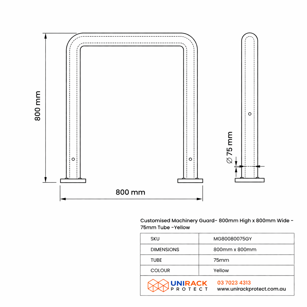 Machinery Guard - Galvanised & Powder-Coated Yellow