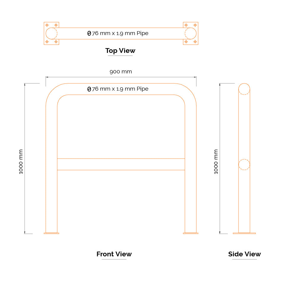 Warehouse Barrier Protectors - 1000mm
